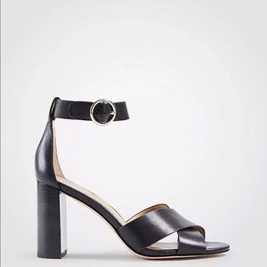 Ann Taylor Liya Leather Block Heel Sandals Shoes 458335